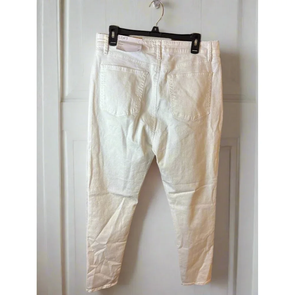 Loft‎ Curvy Skinny Mid Rise White Jeans